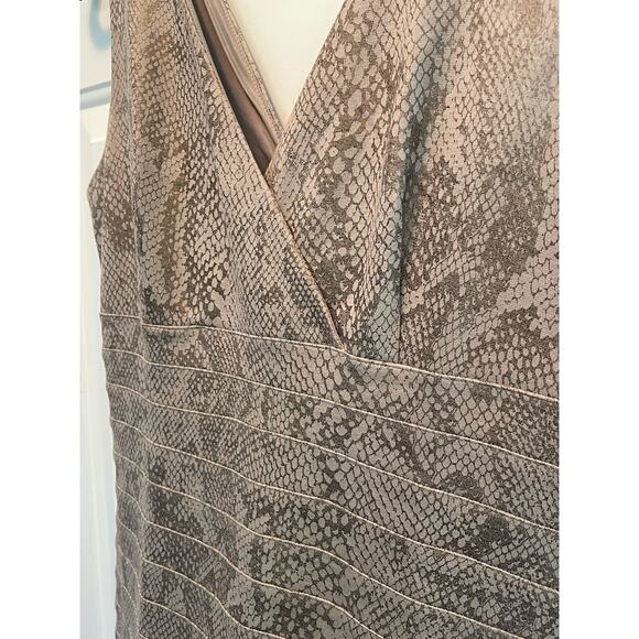 Express Brown Metallic Snakeskin Print Cocktail Dress size Large - Picture 8 of 12